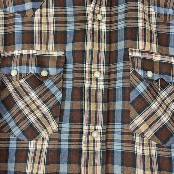 Vintage Dee Cee Western Shirt Mens 15.5/34 Brown Pearl Snap Cowboy USA Made - Picture 4 of 13